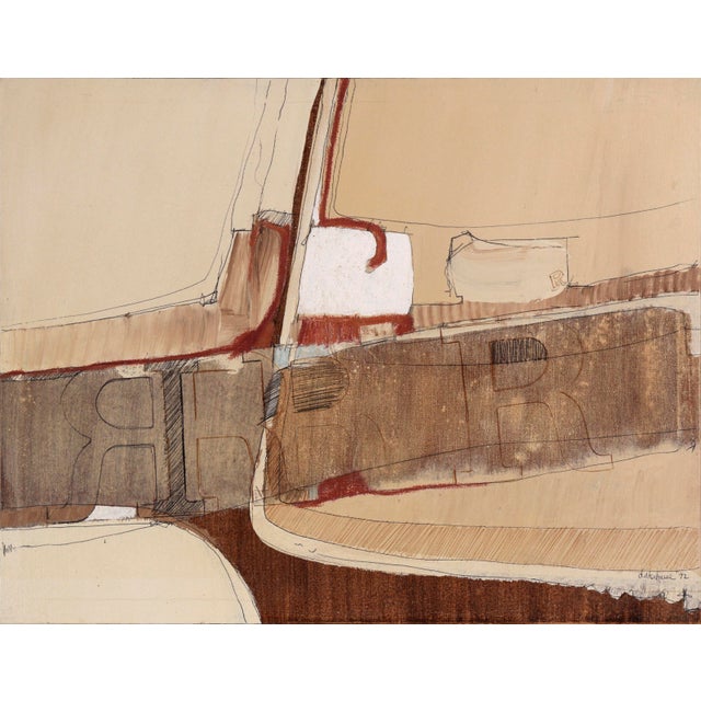Abstract composition by California and Washington state artist David Sherburne (American, b.1943 ). Signed in the lower...