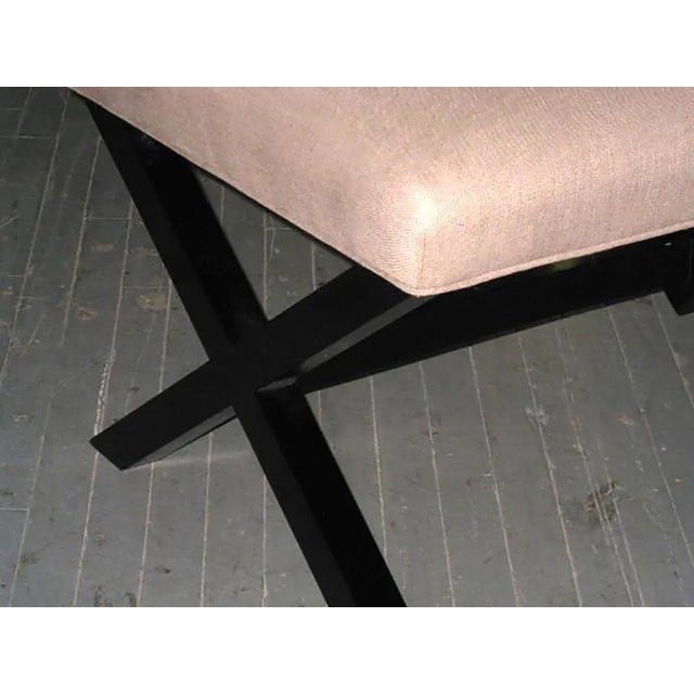Bespoke Ebonized Long Bench For Sale - Image 4 of 5