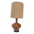 1960s Mid-Century Modern Lava Drip Glaze Ceramic Table Lamp on Walnut Base For Sale