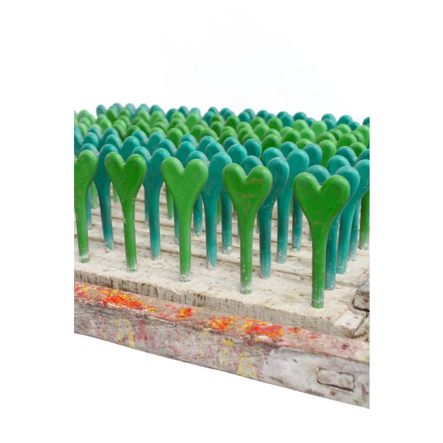 All Green Heart Balloon Mold. Unique wall art - Industrial factory salvage used to create extraordinary texture and a...