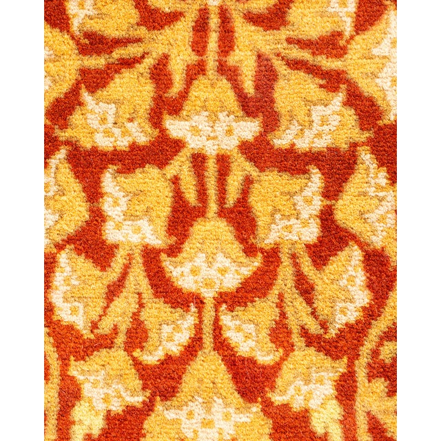 Traditional Mogul, One-of-a-Kind Hand-Knotted Runner Rug - Orange, 2' 7" x 12' 6" For Sale - Image 3 of 8