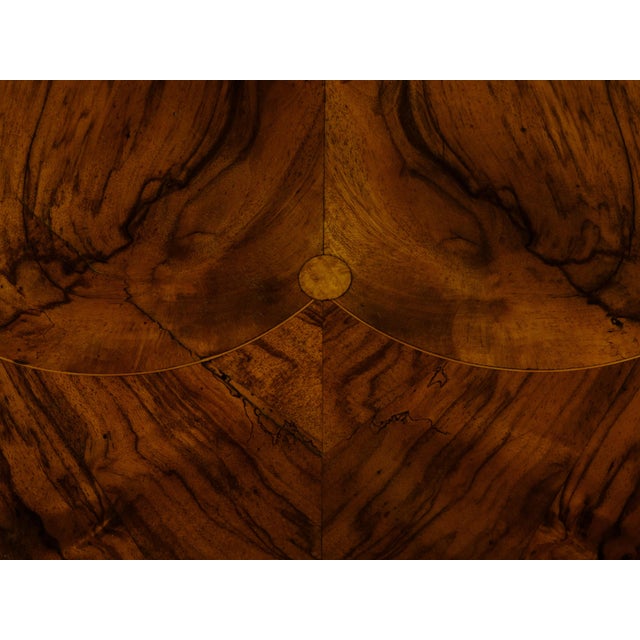 Brown Biedermeier 19th Century Flamed Walnut Pedestal Table with Radiating Motif For Sale - Image 8 of 12