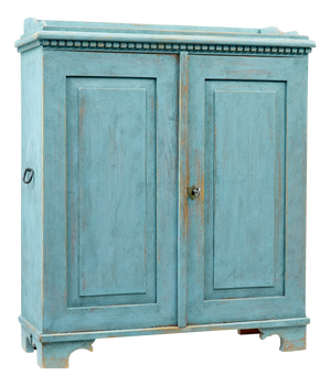 Scandinavian Painted Pine Double Door Cupboard, 1870s