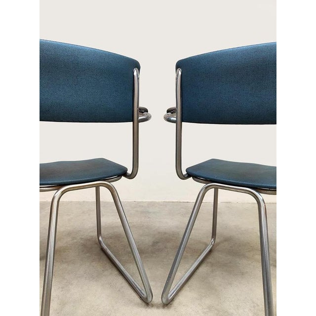 Vintage Dutch Tubular Dining Chairs from Ahrend de Cirkel, 1950s, Set of 2 For Sale - Image 4 of 6