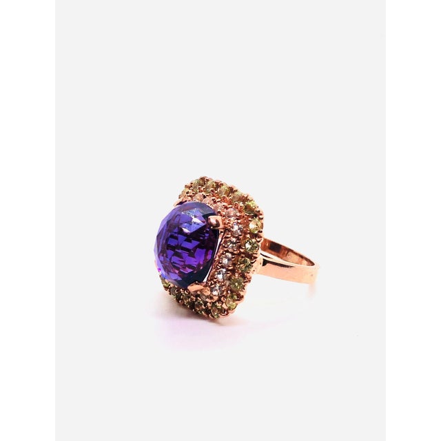 Bochic Capri Vintage 18K Gold & Silver Multi-Gem Ring with Amethyst, Circa 1990 For Sale In New York - Image 6 of 11