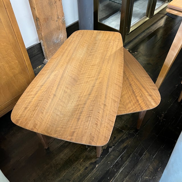 Wood 1950s Mid-Century Walnut End Table Attributed to Bertha Schaefer for Singer and Sons For Sale - Image 7 of 11