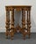 Vintage Antique Mediterranean Revival Old World Black Walnut & Pecan 36" Accent Table W. Intricate Turned Baluster Legs For Sale In Kansas City - Image 6 of 8