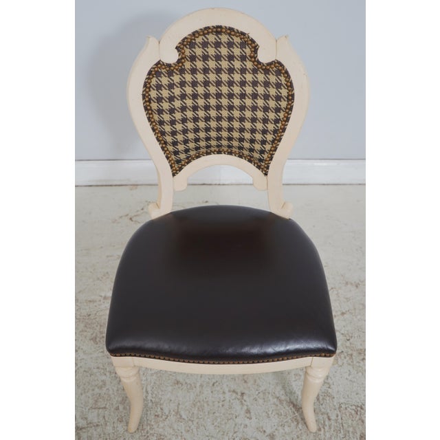 Age: Approx. 20 Years Old Details: Light Factory Distressing Black Leather Seats French Country Style Gorgeous Set of...