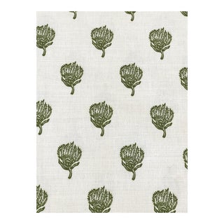 Sister Parish "Petite Skukusa" Leaf Green Fabric 1 3/4 Yards For Sale