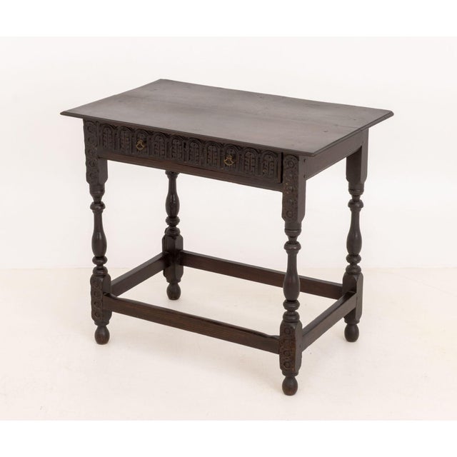 Spanish Baroque Style Oak Side Table For Sale In New York - Image 6 of 9