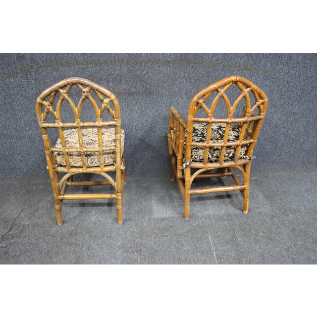 Mid 20th Century McGuire Bamboo Style Dining Chairs- Set of 6 For Sale - Image 9 of 10