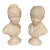 Pair of Blanc De Chine Houdon Style 9” Busts of Victorian Revival Children Made in the 1960’s. Great Cottage Core Accent Pieces - See Pics! For Sale