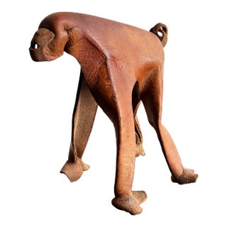 Vintage 1960's Modernist German Leather Monkey by Deru For Sale