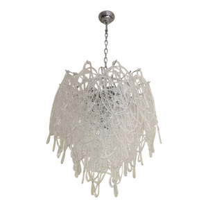 Modern Murano Glass "Ragnatela" Italian Chandelier in Venini Style