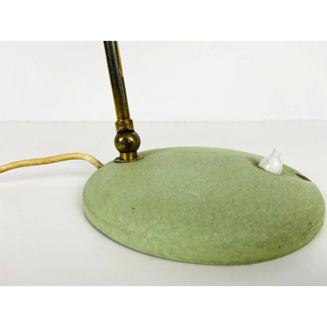 1960s Green Italian Table Lamp in the Style of Stilnovo, Italy For Sale - Image 6 of 13