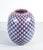 Bottega vignoli majolica vase, featuring a red, blue, and white checkered geometric pattern. Faenza, 1970s origin italy –...