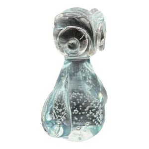 Mid-Century Murano Style Bullicante Art Glass Owl Sculpture Paper Weight