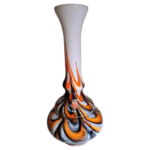 Opaline Multicolor Vase Vetreria Barbieri Empoli, Florence, Italy, 1970s For Sale