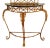 Vintage Faux Bamboo Console Table & Mirror Set – Palm Beach Chinoiserie Style A striking vintage metal faux bamboo console...