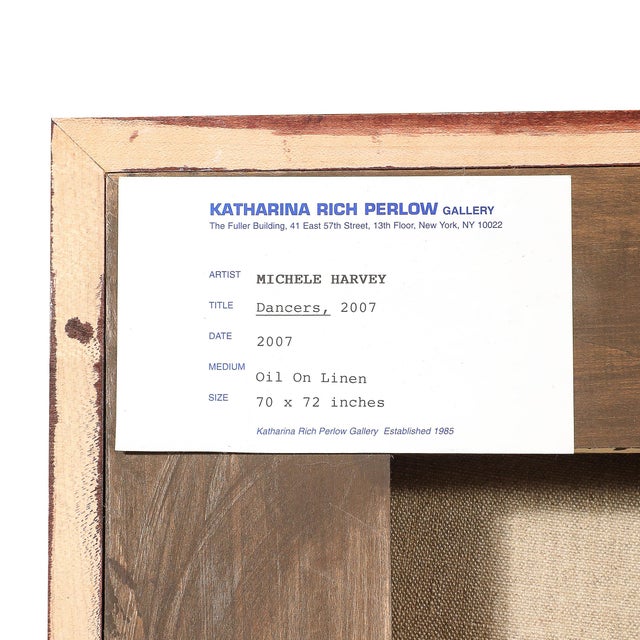 Modernist Oil on Linen Painting Entitled "Dancers" by Michele Harvey For Sale - Image 15 of 18