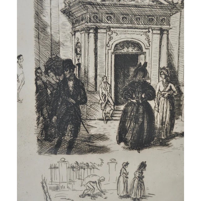 Black European Drypoint Etching C.1910 For Sale - Image 8 of 11