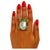 Green Bochic “Orient” Vintage White Sea Pearl & Emeralds Ring Set In 18K Gold & Silver For Sale - Image 8 of 10