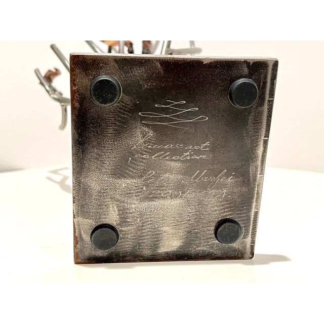 Contemporary Signed Pete Marfei 2001 Lunar Art Collection Metal Jewelry Tree Stand For Sale - Image 3 of 5