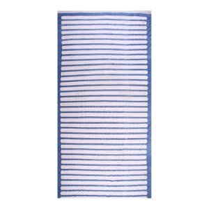 Wonderfully Fresh Blue-White Stripe Dhurrie Style Antique Indian Cotton Rug