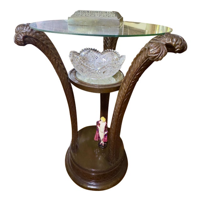 Antique Art Nouveau Grosfeld House Plume Base Side Table Set For Sale