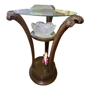Antique Art Nouveau Grosfeld House Plume Base Side Table Set
