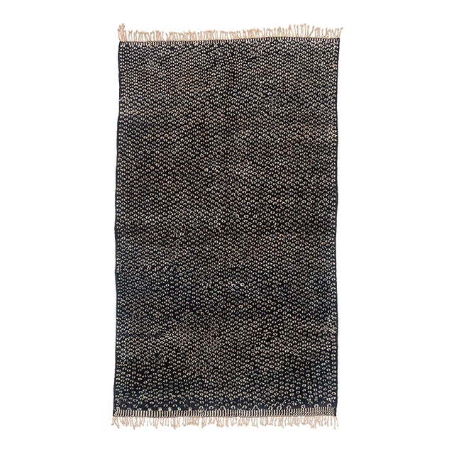 Speckled Solid Hand-Knotted Wool Rug | 10'11" X 6'4" | One of a Kind For Sale