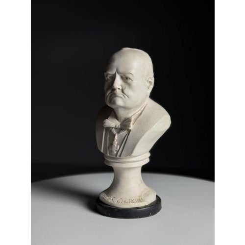 Winston Churchill Statuette in Cast Marble For Sale - Image 15 of 15