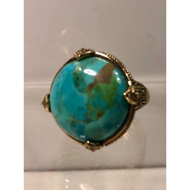 1990s Barse Turquoise Gold Ring (Unisex), Size 10.5 For Sale - Image 6 of 12
