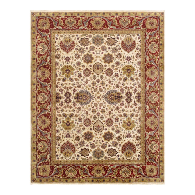 Pasargad Home Tabriz Lamb's Wool Area Rug, 9' 0" X 11' 9", Ivory For Sale