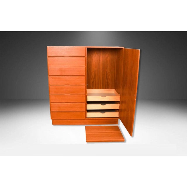 1960s Danish Teak Mid Century Tall Dresser Armoire Dresser Wardrobe for Uldum Møbelfabrik For Sale - Image 5 of 13