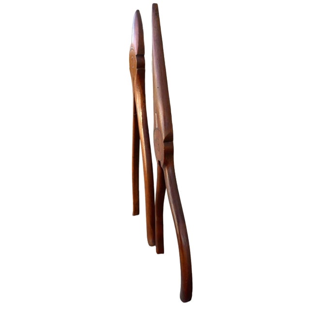 Traditional Early 1900s Rustic Edwardian Mahogany Needlenose and Cutting Pliers Wall Art- Set of 2 For Sale - Image 3 of 7