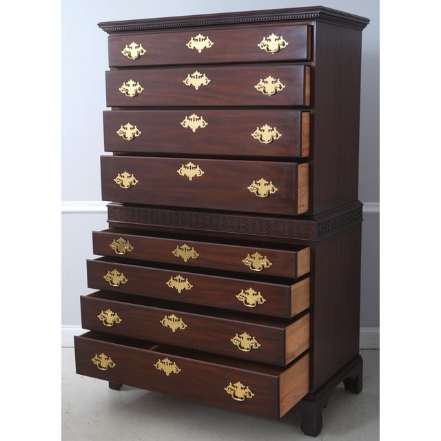 Chippendale Henkel Harris Mahogany Spnea Perkins High Chest For Sale - Image 3 of 17
