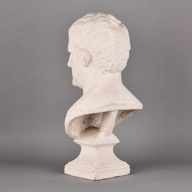 Neoclassical Vintage Plaster Bust of Marc Anthony For Sale - Image 3 of 11