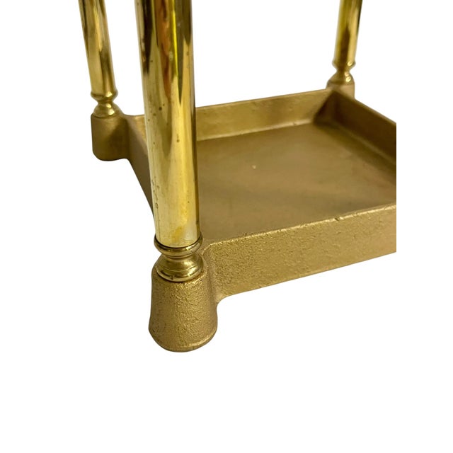 Cabin Vintage Traditional English Country House Style Brass Umbrella or Stick Stand For Sale - Image 3 of 16