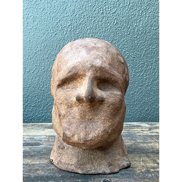 Vintage Original Studio Pottery Head Sculpture For Sale - Image 4 of 12