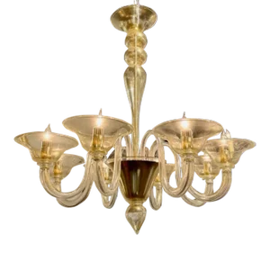 Murano Gold 8-Light Chandelier