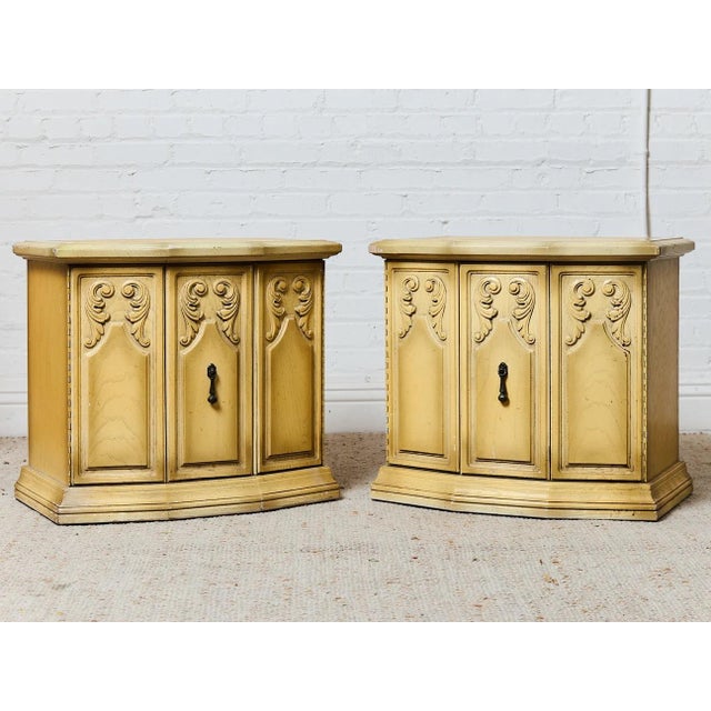 Hollywood Regency Hollywood Regency Vintage Ornate Spanish Revival, Nightstands or End Tables For Sale - Image 3 of 9
