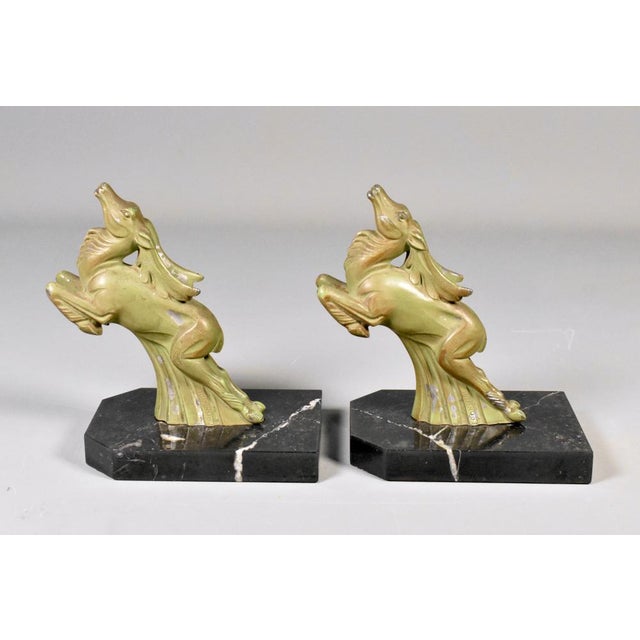 Black Art Deco Ibex Bookends by Franjou / Hippolyte Moreau, 1930s, Set of 2 For Sale - Image 8 of 15