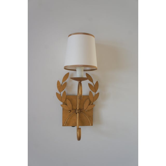 Julie Neill Gilt Metal Wreath Sconce For Sale - Image 11 of 11