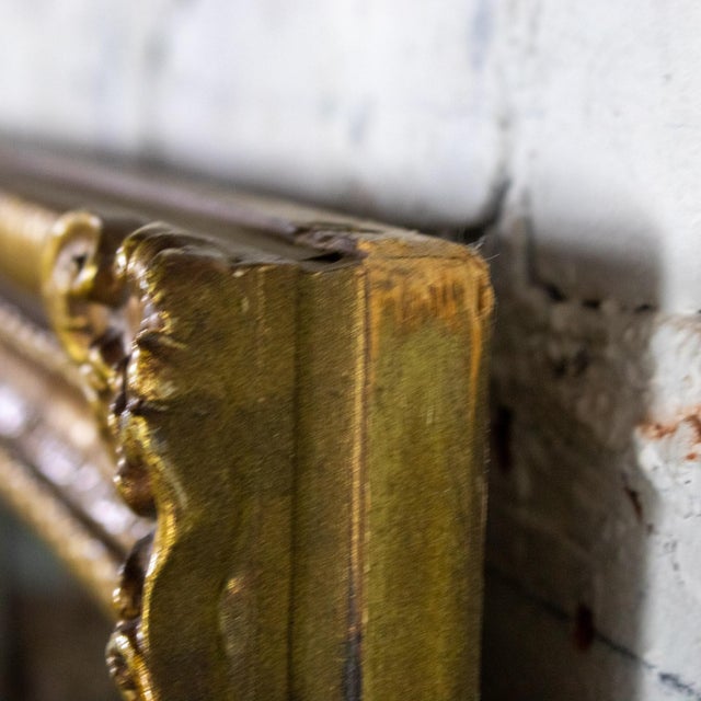 Late 20th Century Neoclassical Rococo Wall Mirror Rectangular Ornate Gilded Wood and Gesso Frame For Sale - Image 14 of 18
