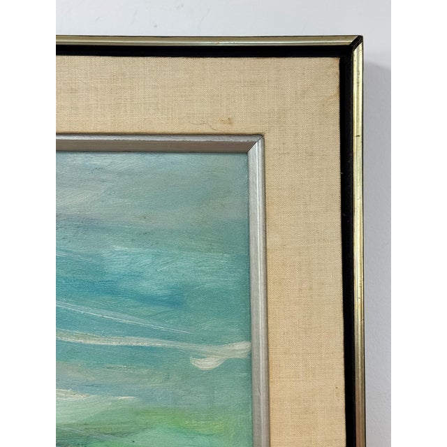 Mid 20th Century The Boatman Original Oil Painting Signed m.w. Picchi Couple Boat Nautical Art For Sale - Image 5 of 13