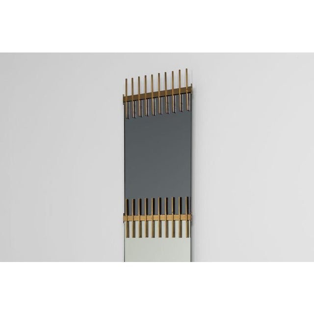 Metal Italian Wall Mirror attributed to Ettore Sottsass for Santambrogio & de Berti, 1957 For Sale - Image 7 of 18