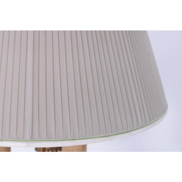1950s Vintage Marble & Brass 3 Light Table Bouillotte Lamp For Sale - Image 5 of 16