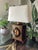Farmhouse Vintage Folk Art “No. 9” Tole-Style Black & Gilt Table Lamp For Sale - Image 3 of 6