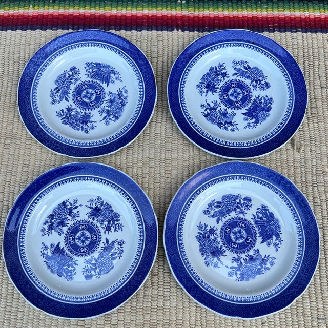 Circa 1960’s Copeland Spode Fitzhugh Blue Dessert Plates- Set of 4 For Sale - Image 12 of 12